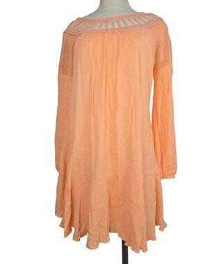 Free people Boho Tunic Dress Long sleeve flowy orange size women's size XS